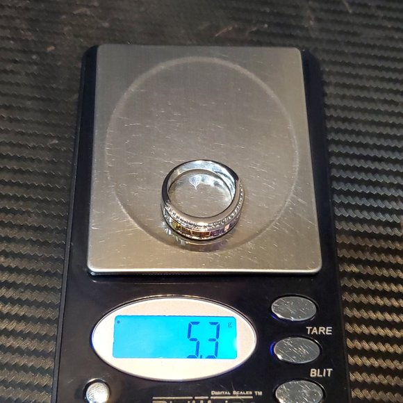 Size 9 925 Sterling Silver Beautiful Colorful Sapphire Gemstones Ring - Picture 10 of 10